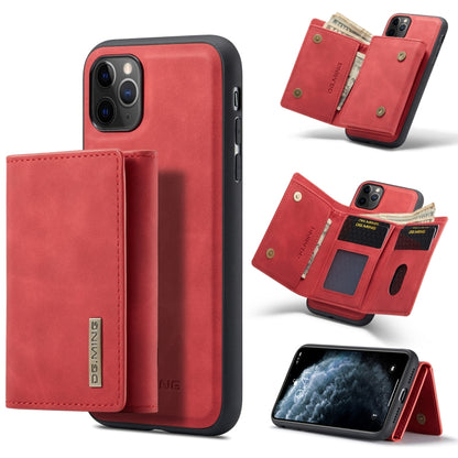 DG.MING M1 Series 3-Fold Multi Card Wallet Back Cover Shockproof Case with Holder Function For iPhone 11 Pro(Red) by DG.MING