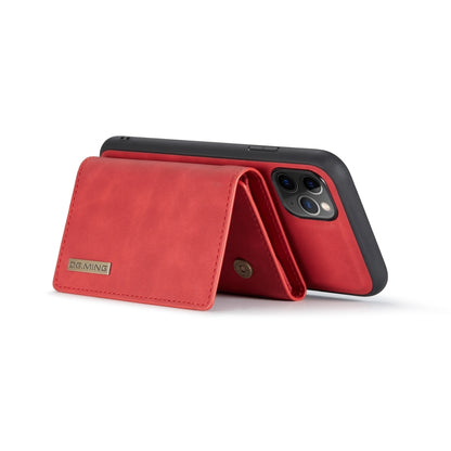 DG.MING M1 Series 3-Fold Multi Card Wallet Back Cover Shockproof Case with Holder Function For iPhone 11 Pro(Red) by DG.MING