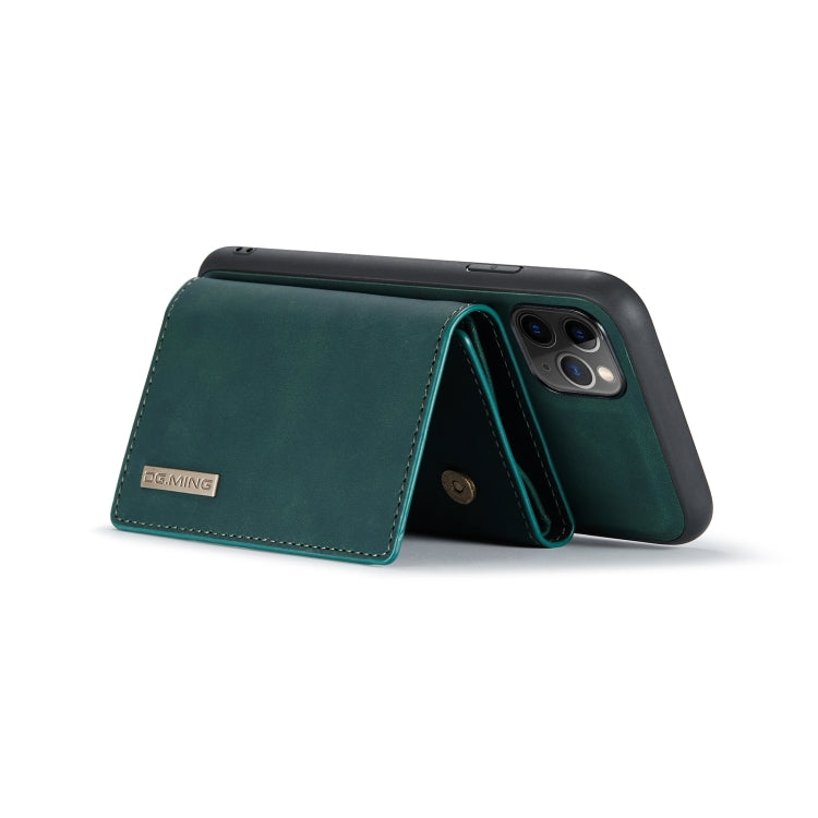 DG.MING M1 Series 3-Fold Multi Card Wallet Back Cover Shockproof Case with Holder Function For iPhone 11 Pro(Green) by DG.MING