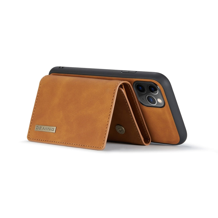 DG.MING M1 Series 3-Fold Multi Card Wallet  Back Cover Shockproof Case with Holder Function For iPhone 11 Pro Max(Brown) - iPhone 11 Pro Max Cases by DG.MING | Online Shopping UK | buy2fix
