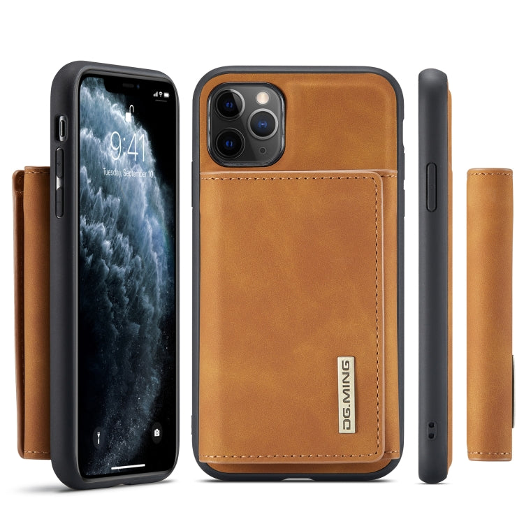 DG.MING M1 Series 3-Fold Multi Card Wallet  Back Cover Shockproof Case with Holder Function For iPhone 11 Pro Max(Brown) - iPhone 11 Pro Max Cases by DG.MING | Online Shopping UK | buy2fix