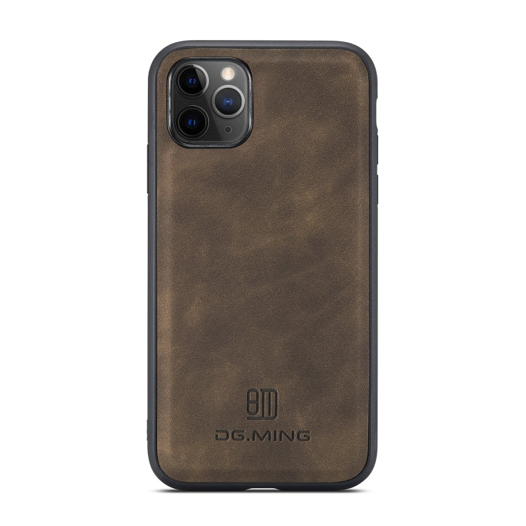 DG.MING M1 Series 3-Fold Multi Card Wallet  Back Cover Shockproof Case with Holder Function For iPhone 11 Pro Max(Coffee) - iPhone 11 Pro Max Cases by DG.MING | Online Shopping UK | buy2fix