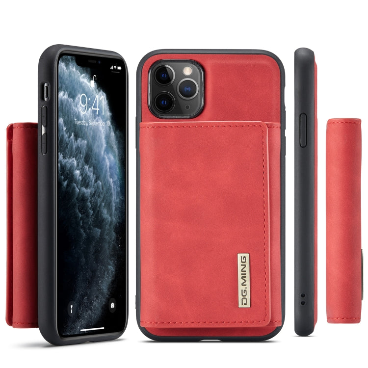 DG.MING M1 Series 3-Fold Multi Card Wallet  Back Cover Shockproof Case with Holder Function For iPhone 11 Pro Max(Red) - iPhone 11 Pro Max Cases by DG.MING | Online Shopping UK | buy2fix