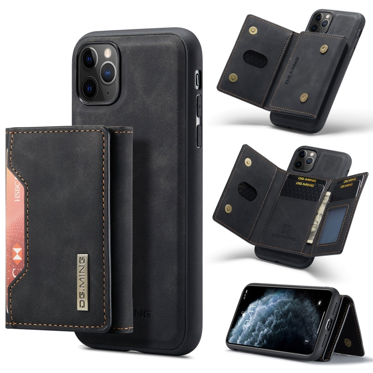 DG.MING M2 Series 3-Fold Multi Card Bag Back Cover Shockproof Case with Wallet & Holder Function For iPhone 11 Pro(Black) by DG.MING