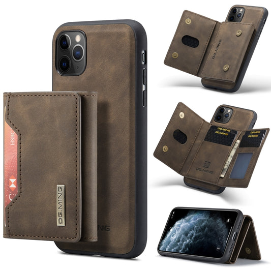 DG.MING M2 Series 3-Fold Multi Card Bag Back Cover Shockproof Case with Wallet & Holder Function For iPhone 11 Pro(Coffee) by DG.MING