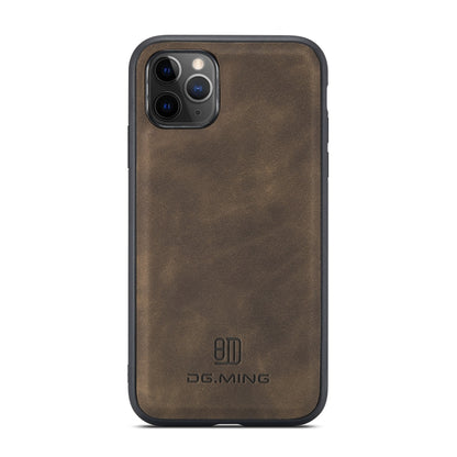 DG.MING M2 Series 3-Fold Multi Card Bag Back Cover Shockproof Case with Wallet & Holder Function For iPhone 11 Pro(Coffee) by DG.MING