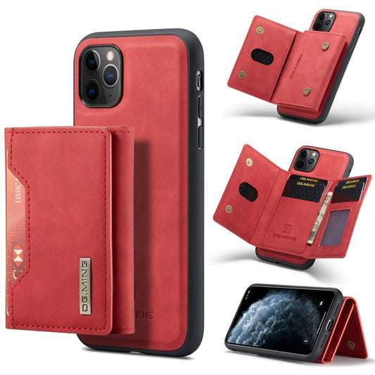 DG.MING M2 Series 3-Fold Multi Card Bag Back Cover Shockproof Case with Wallet & Holder Function For iPhone 11 Pro(Red) by DG.MING