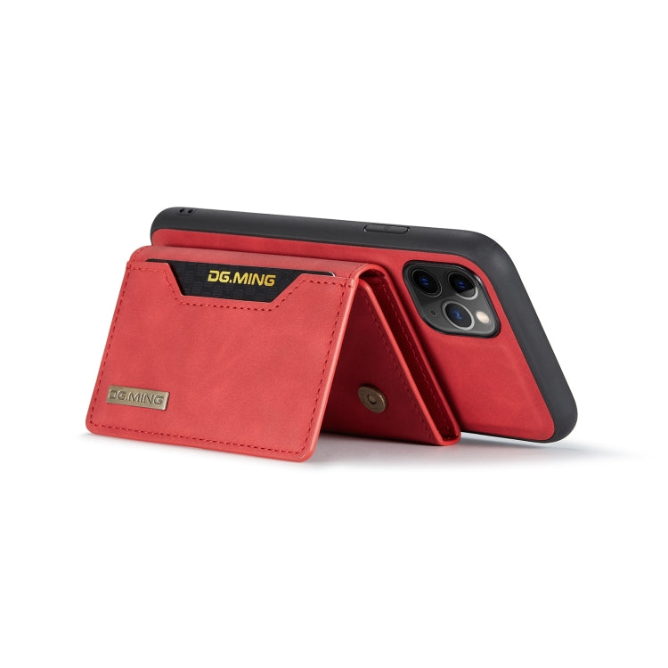 DG.MING M2 Series 3-Fold Multi Card Bag Back Cover Shockproof Case with Wallet & Holder Function For iPhone 11 Pro(Red) by DG.MING