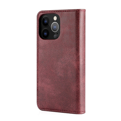 For iPhone 13 Pro DG.MING Crazy Horse Texture Flip Detachable Magnetic Leather Case with Holder & Card Slots & Wallet (Red) by DG.MING
