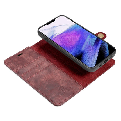 For iPhone 13 Pro DG.MING Crazy Horse Texture Flip Detachable Magnetic Leather Case with Holder & Card Slots & Wallet (Red) by DG.MING