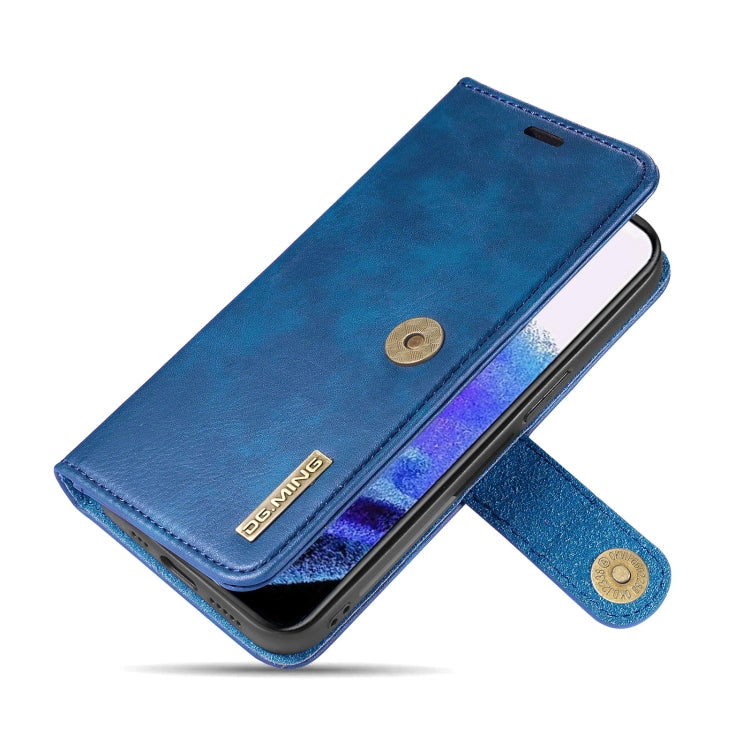 For iPhone 13 Pro DG.MING Crazy Horse Texture Flip Detachable Magnetic Leather Case with Holder & Card Slots & Wallet (Blue) by DG.MING