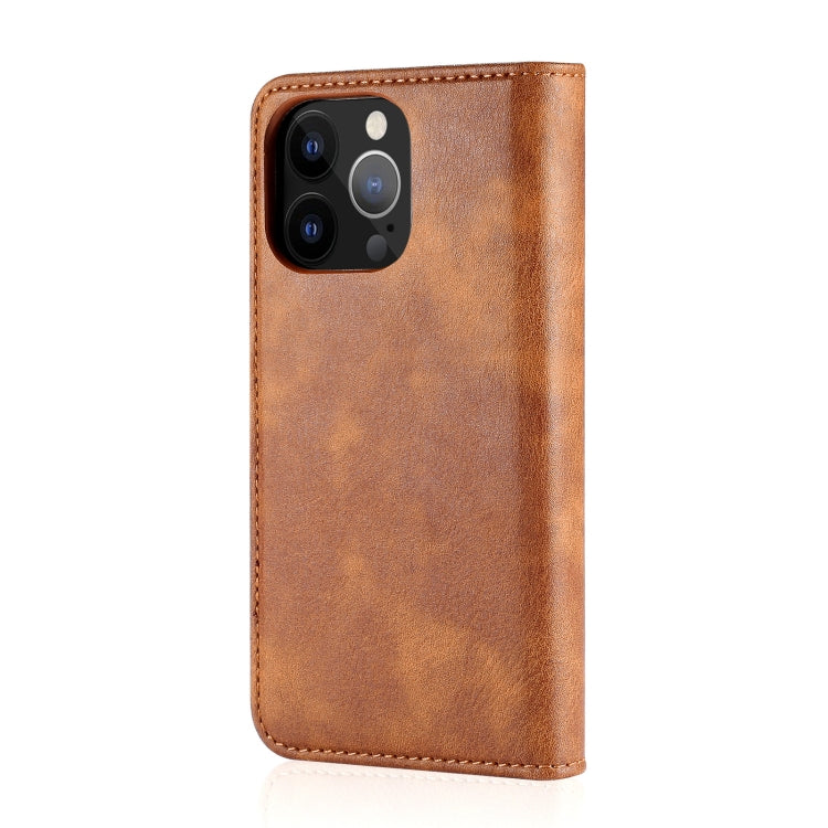 For iPhone 13 Pro Max DG.MING Crazy Horse Texture Flip Detachable Magnetic Leather Case with Holder & Card Slots & Wallet (Brown) by DG.MING