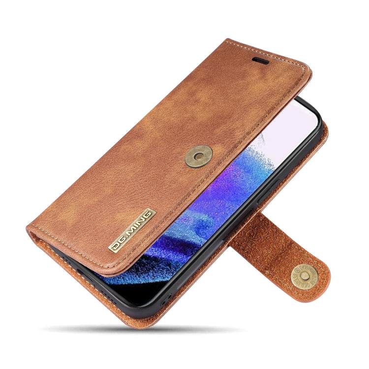 For iPhone 13 Pro Max DG.MING Crazy Horse Texture Flip Detachable Magnetic Leather Case with Holder & Card Slots & Wallet (Brown) by DG.MING
