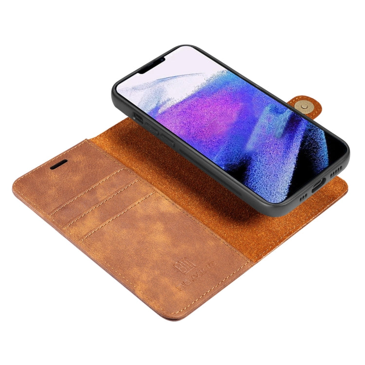 For iPhone 13 Pro Max DG.MING Crazy Horse Texture Flip Detachable Magnetic Leather Case with Holder & Card Slots & Wallet (Brown) by DG.MING