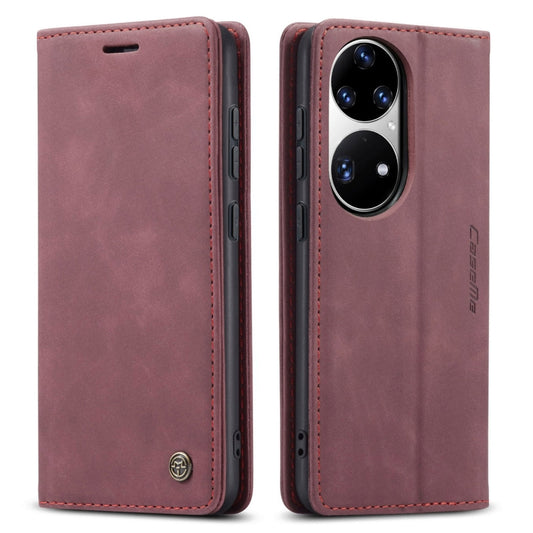CaseMe 013 Multifunctional Horizontal Flip Leather Case with Holder & Card Slot & Wallet For Huawei P50 Pro(Wine Red) by CaseMe