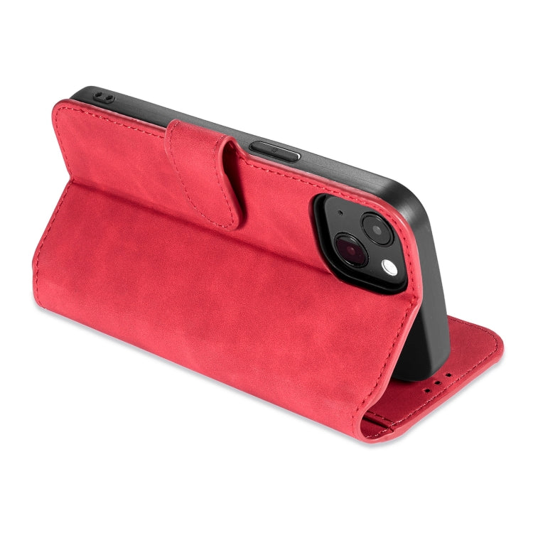 For iPhone 13 DG.MING Retro Oil Side Horizontal Flip Leather Case with Holder & Card Slots & Wallet(Red) - iPhone 13 Cases by DG.MING | Online Shopping UK | buy2fix