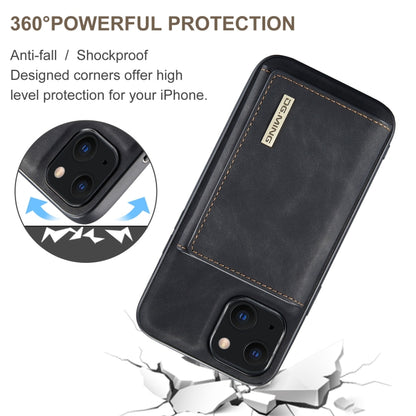 For iPhone 13 mini DG.MING M1 Series 3-Fold Multi Card Wallet Shockproof Case with Holder Function (Black) by DG.MING