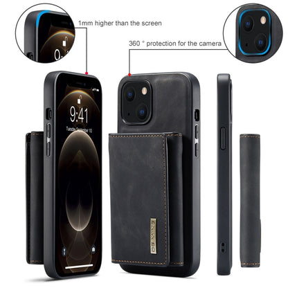 For iPhone 13 mini DG.MING M1 Series 3-Fold Multi Card Wallet Shockproof Case with Holder Function (Black) by DG.MING