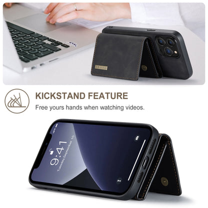 For iPhone 13 Pro DG.MING M1 Series 3-Fold Multi Card Wallet Shockproof Case with Holder Function (Black) by DG.MING
