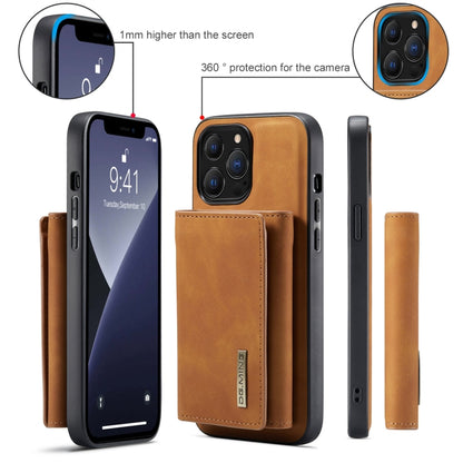 For iPhone 13 Pro Max DG.MING M1 Series 3-Fold Multi Card Wallet Shockproof Case with Holder Function (Brown) - iPhone 13 Pro Max Cases by DG.MING | Online Shopping UK | buy2fix