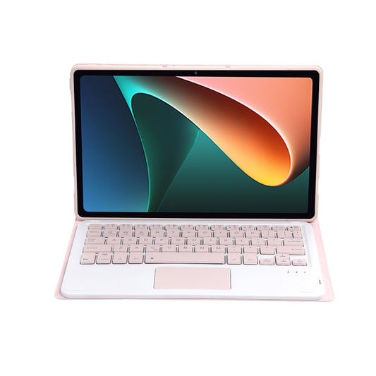 A0N5-A Ultra-thin Detachable Lambskin Texture TPU Bluetooth Keyboard Leather Tablet Case with Holder & Touchpad For Xiaomi Pad 5 / 5 Pro(Pink) by buy2fix