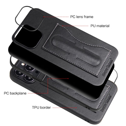 For iPhone 13 Pro Fierre Shann Full Coverage Protective Leather Case with Holder & Card Slot (Black) - iPhone 13 Pro Cases by FIERRE SHANN | Online Shopping UK | buy2fix