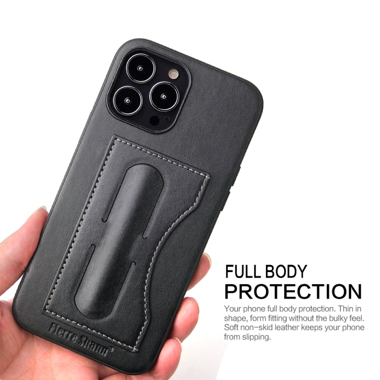 For iPhone 13 Pro Fierre Shann Full Coverage Protective Leather Case with Holder & Card Slot (Black) - iPhone 13 Pro Cases by FIERRE SHANN | Online Shopping UK | buy2fix