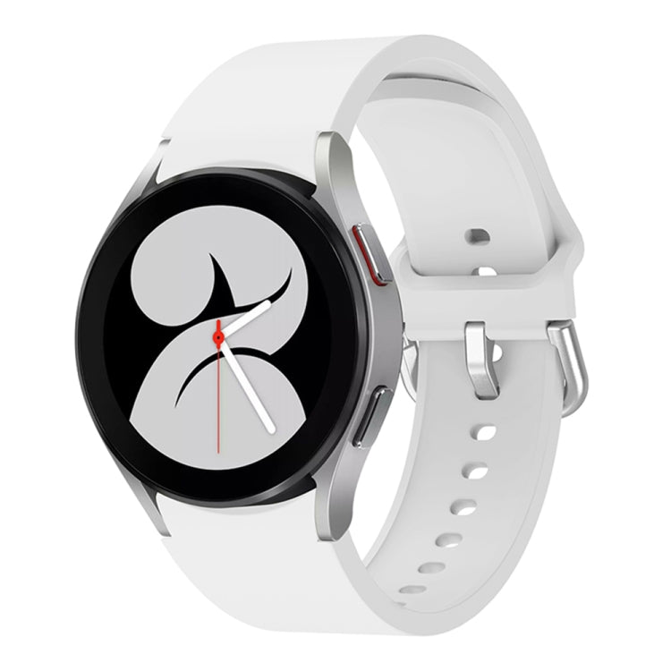 For Samsung Galaxy Watch4 40mm Universal Silicone Colorful Buckle Watch Band(White) by buy2fix