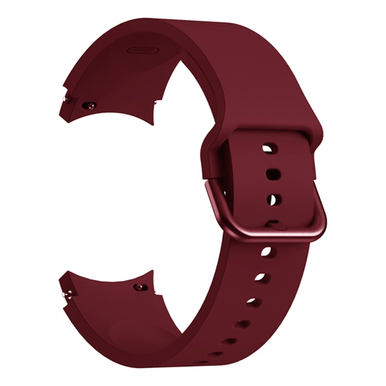 For Samsung Galaxy Watch4 Classic 46mm Universal Silicone Colorful Buckle Watch Band(Wine Red) - Watch Bands by buy2fix | Online Shopping UK | buy2fix