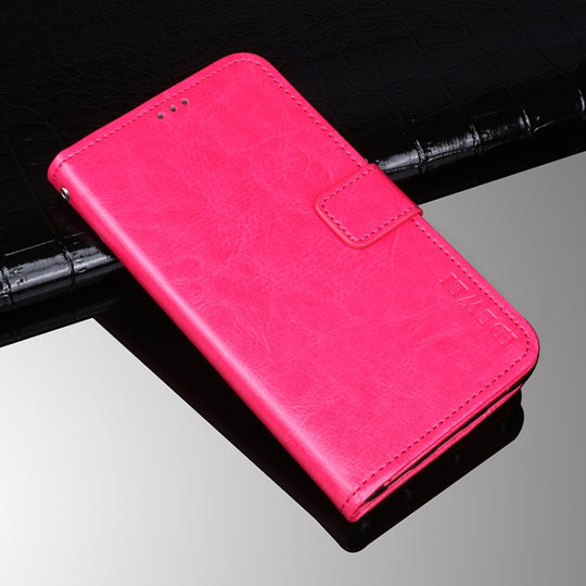 idewei Crazy Horse Texture Horizontal Flip Leather Case with Holder & Card Slots & Wallet For ZTE Axon 30 5G(Rose Red)