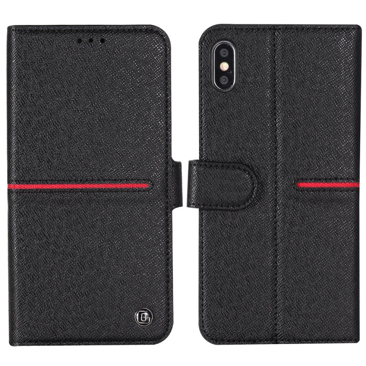 For iPhone XS Max GEBEI Top-grain Leather Horizontal Flip Protective Case with Holder & Card Slots & Wallet & Photo Frame(Black) - More iPhone Cases by GEBEI | Online Shopping UK | buy2fix