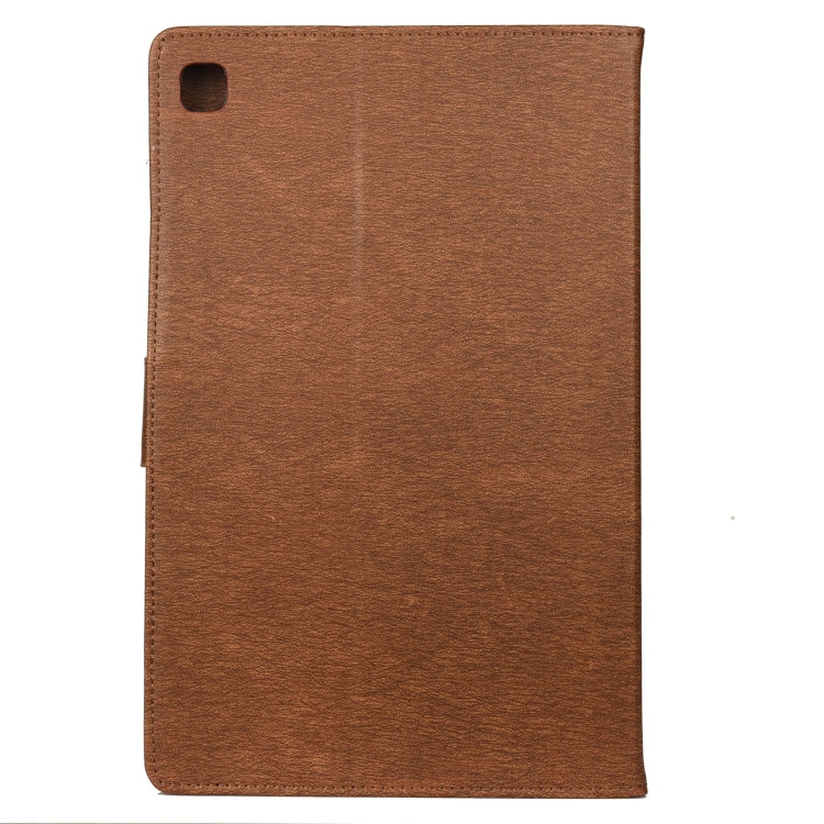 For Samsung Galaxy Tab S6 Lite / P610 Butterfly Flower Embossing Pattern Horizontal Flip Leather Case with Holder & Card Slots & Wallet(Brown) - Tab S6 Lite P610 / P615 by buy2fix | Online Shopping UK | buy2fix