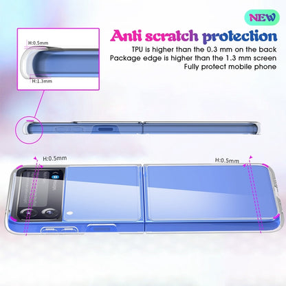 For Samsung Galaxy Z Flip3 5G Simple All-inclusive Clear Crystal Acrylic +TPU Shockproof Case by buy2fix