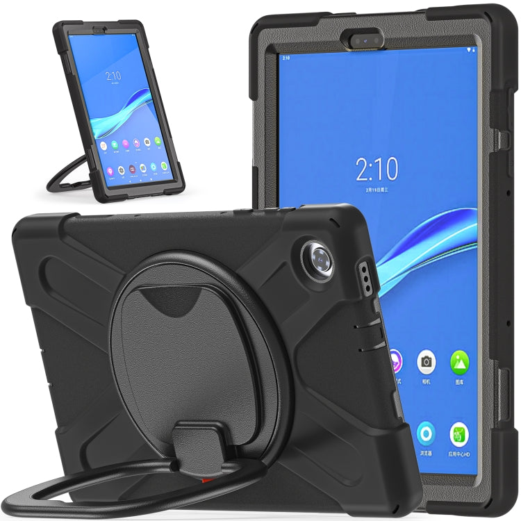 For Lenovo Tab M10 HD 2020 X306X/F Silicone + PC Protective Case with Holder & Shoulder Strap(Black) - Lenovo by buy2fix | Online Shopping UK | buy2fix