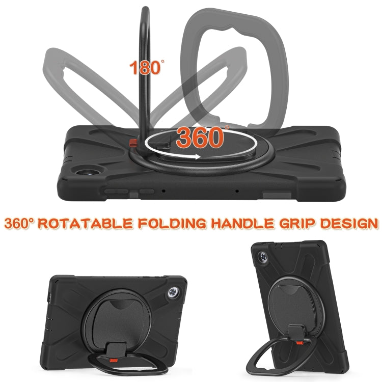 For Lenovo Tab M10 HD 2020 X306X/F Silicone + PC Protective Case with Holder & Shoulder Strap(Black) - Lenovo by buy2fix | Online Shopping UK | buy2fix