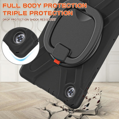 For Lenovo Tab M10 Plus Silicone + PC Protective Case with Holder & Shoulder Strap(Black) - Lenovo by buy2fix | Online Shopping UK | buy2fix