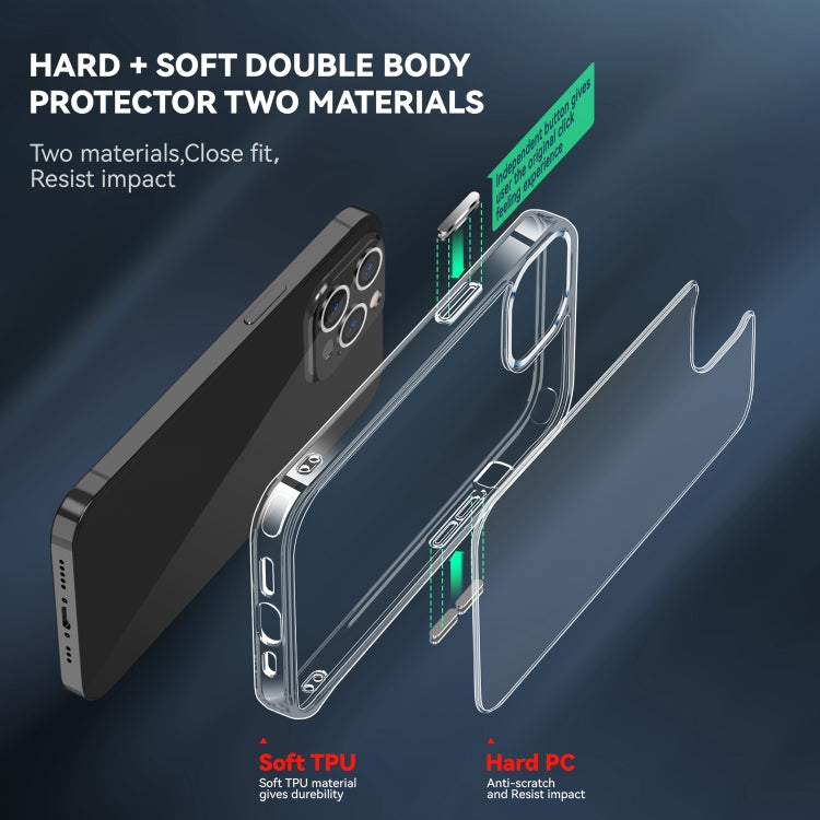 For iPhone 12 Pro Max TPU + PC Transparent Shockproof Protective Case by buy2fix