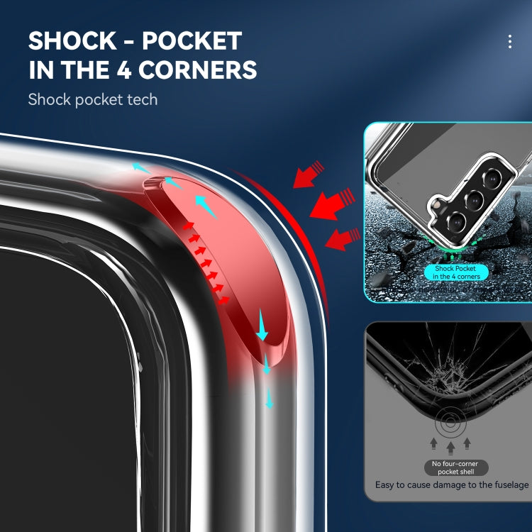 For Samsung Galaxy S21 FE TPU + PC Transparent Shockproof Protective Case by buy2fix