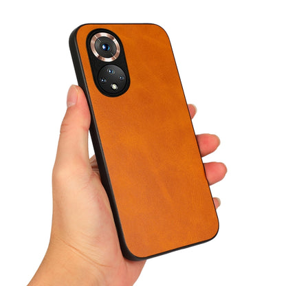 For Honor 50 Accurate Hole Two-color Calf Texture Shockproof Case(Brown) - Honor Cases by buy2fix | Online Shopping UK | buy2fix