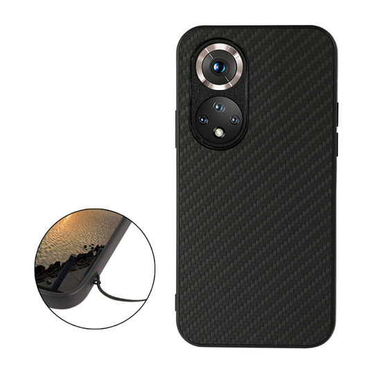 For Honor 50 Accurate Hole Carbon Fiber Texture Shockproof Case(Black) by buy2fix