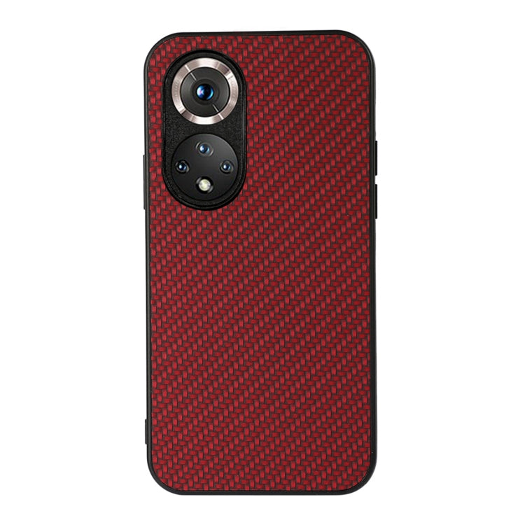 For Honor 50 Accurate Hole Carbon Fiber Texture Shockproof Case(Red) - Honor Cases by buy2fix | Online Shopping UK | buy2fix