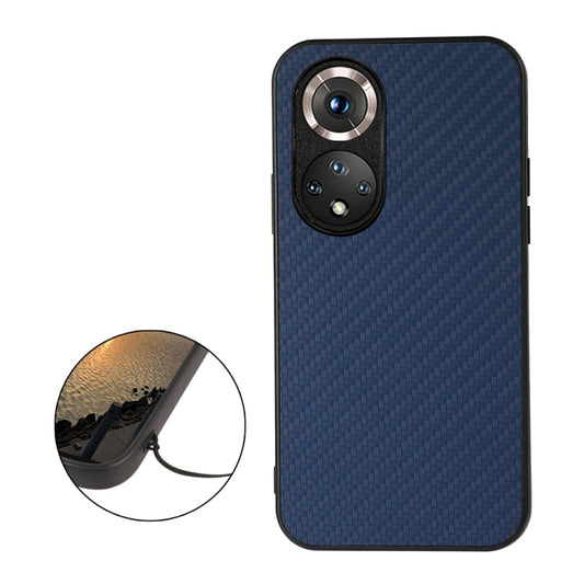For Honor 50 Accurate Hole Carbon Fiber Texture Shockproof Case(Blue) by buy2fix
