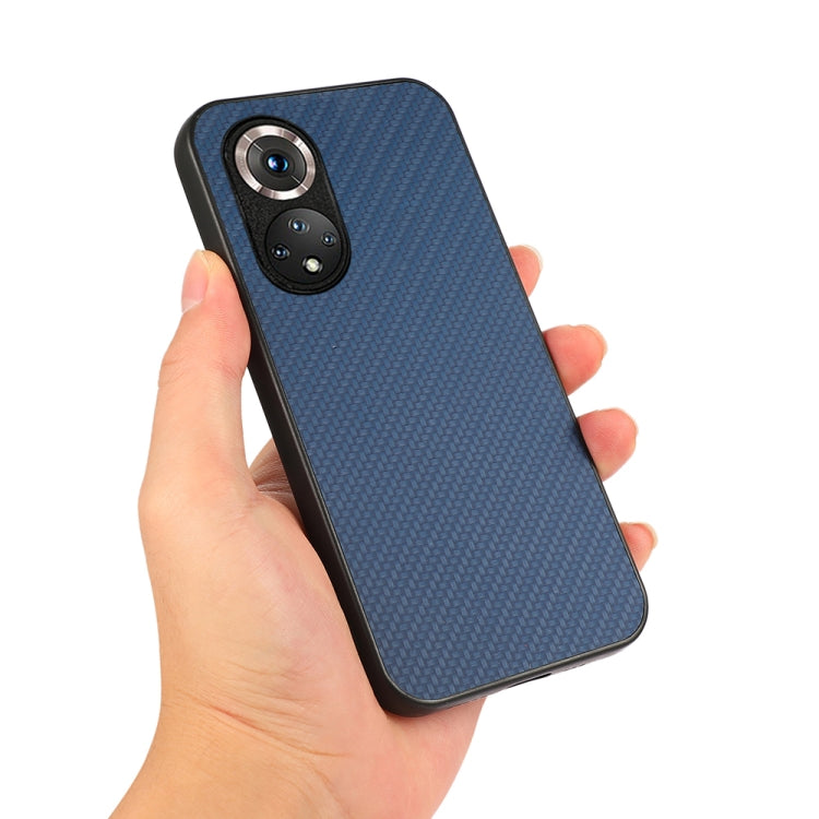 For Honor 50 Accurate Hole Carbon Fiber Texture Shockproof Case(Blue) - Honor Cases by buy2fix | Online Shopping UK | buy2fix