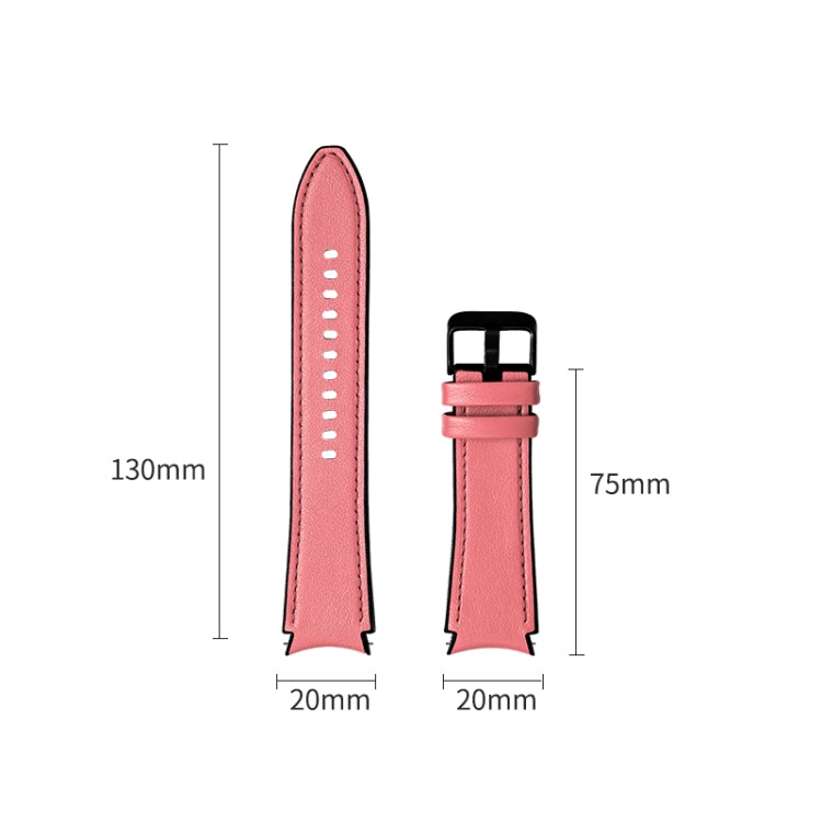 For Samsung Galaxy Watch4 Silicone + Leather Black Buckle Watch Band(Pink) - Watch Bands by buy2fix | Online Shopping UK | buy2fix