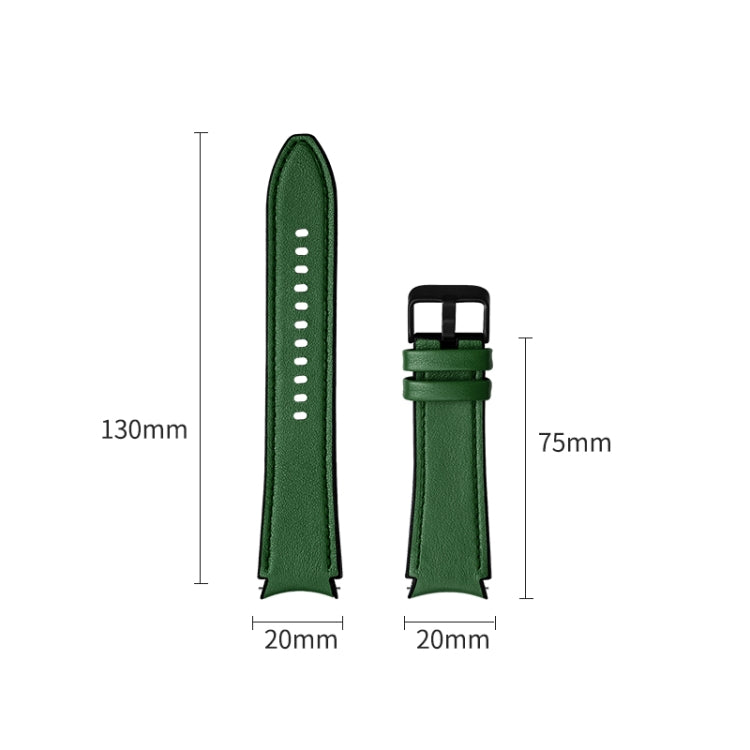 For Samsung Galaxy Watch4 Silicone + Leather Black Buckle Watch Band(Green) - Watch Bands by buy2fix | Online Shopping UK | buy2fix