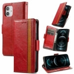 For iPhone 13 CaseNeo Business Splicing Dual Magnetic Buckle Horizontal Flip PU Leather Case with Holder & Card Slots & Wallet(Red) by buy2fix