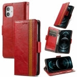For iPhone 13 CaseNeo Business Splicing Dual Magnetic Buckle Horizontal Flip PU Leather Case with Holder & Card Slots & Wallet(Red) - iPhone 13 Cases by buy2fix | Online Shopping UK | buy2fix