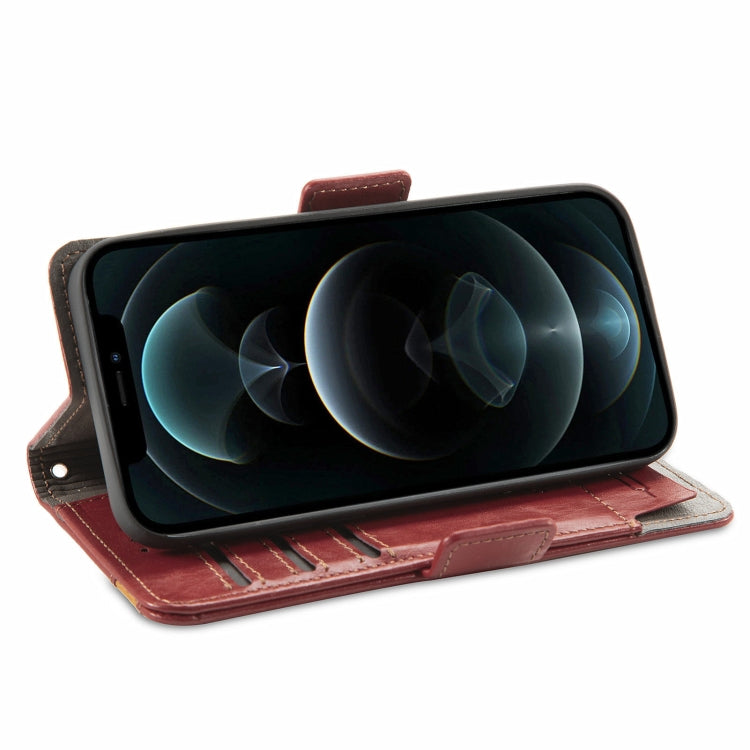 For iPhone 13 CaseNeo Business Splicing Dual Magnetic Buckle Horizontal Flip PU Leather Case with Holder & Card Slots & Wallet(Red) by buy2fix