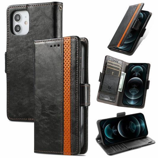 For iPhone 13 CaseNeo Business Splicing Dual Magnetic Buckle Horizontal Flip PU Leather Case with Holder & Card Slots & Wallet (Black) - iPhone 13 Cases by buy2fix | Online Shopping UK | buy2fix
