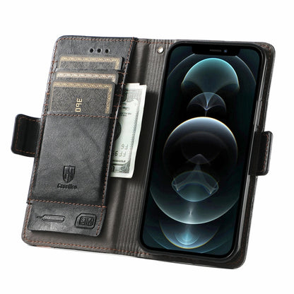 For iPhone 13 CaseNeo Business Splicing Dual Magnetic Buckle Horizontal Flip PU Leather Case with Holder & Card Slots & Wallet (Black) by buy2fix